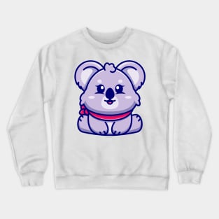 Cute baby koala sitting cartoon illustration Crewneck Sweatshirt